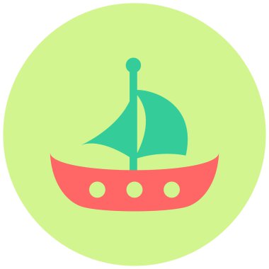 Yelkenli. Web simgesi basit illüstrasyon