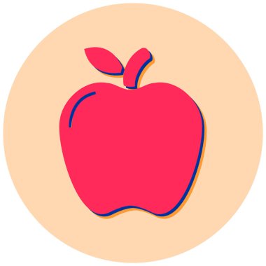 Elma. Web simgesi basit illüstrasyon