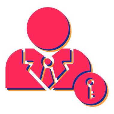 Anahtarı olan bir adamın vektör çizimi