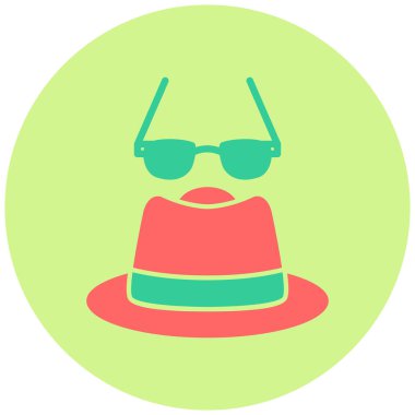 Gözlük ve şapka. Web simgesi basit illüstrasyon