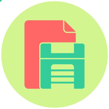 Dosya simgesini, vektör illüstrasyonunu kaydet