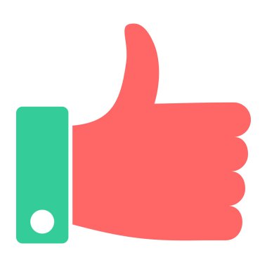 Başparmak yukarı. Web simgesi basit illüstrasyon