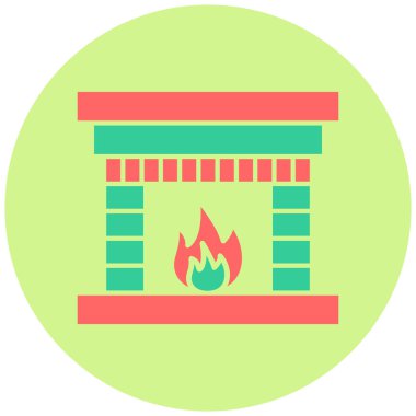 Şömine. Web simgesi basit tasarım