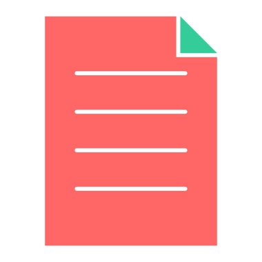 dosya belgesi düz vektör simgesi