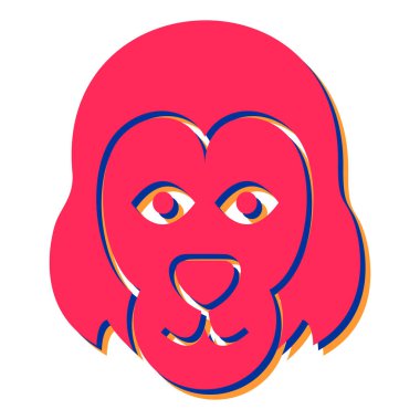 şirin çizgi film köpek yüzü web simgesi basit tasarım illüstrasyonu