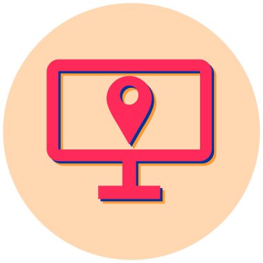 gps. Web simgesi basit illüstrasyon