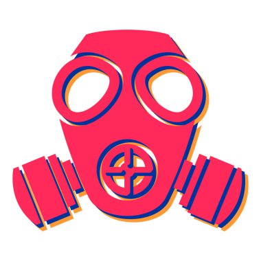 Biyolojik tehlike maskesi simgesi. beyaz arkaplanda izole edilmiş gaz tehlike vektör simgeleri çizgi filmi