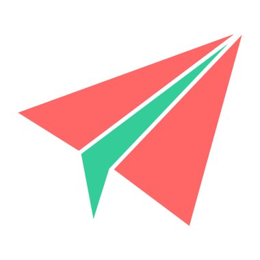 Kağıt uçak, uçuş ikonu çizimi. düz tasarım biçimi