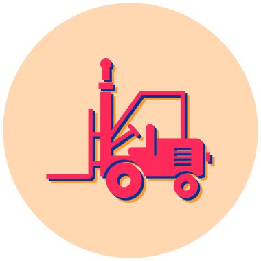 Forklift düz vektör simgesi