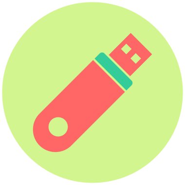 USB flash disk simgesi. vektör illüstrasyonu