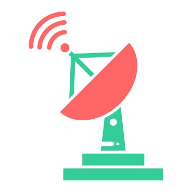 uydu anten simgesi. Düz renk tasarımı. vektör illüstrasyonu.