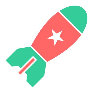 Roket. Web simgesi basit illüstrasyon