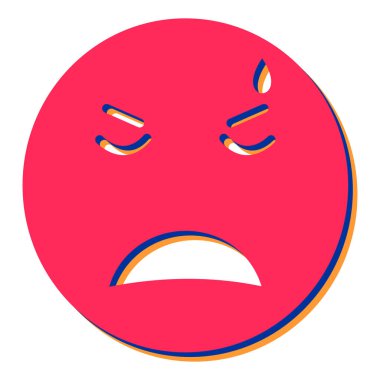 Ağlayan yüz simgesi, vektör illüstrasyonu