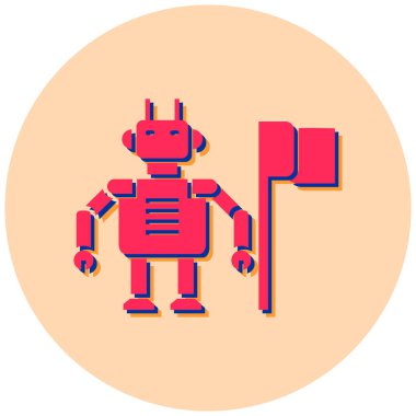 robot. Web simgesi basit illüstrasyon