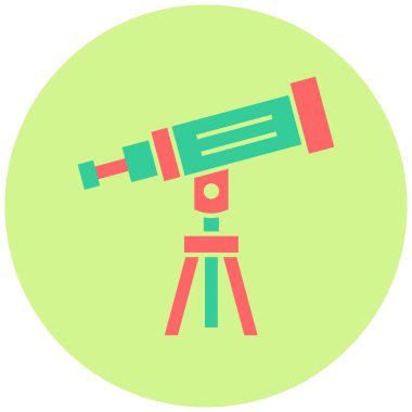 Teleskop. Web simgesi basit illüstrasyon