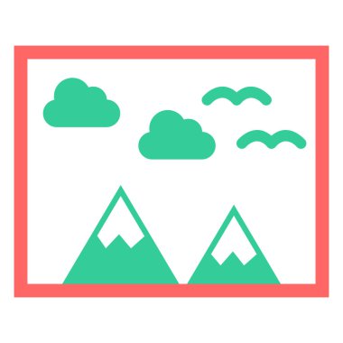 Güzel dağlar. Web simgesi basit illüstrasyon