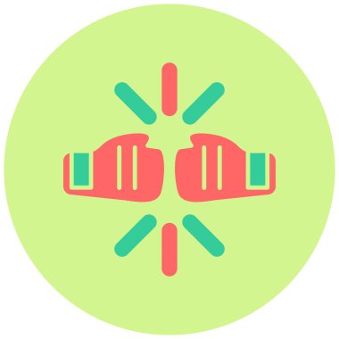 Balık dövüşü simgesi, basit tasarım vektör çizimi