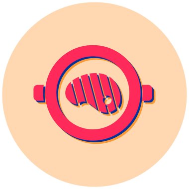 Izgara sosis ikonu. vektör illüstrasyonu