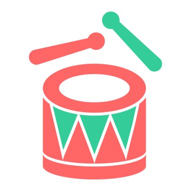 davul ikonu vektörü. İnce çizgi tarzı. izole resim