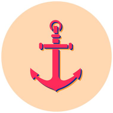 anchor düz vektör simgesi