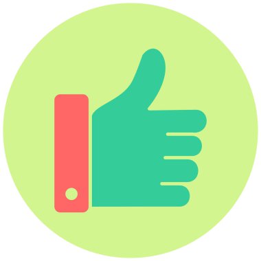 Başparmak yukarı. Web simgesi basit illüstrasyon