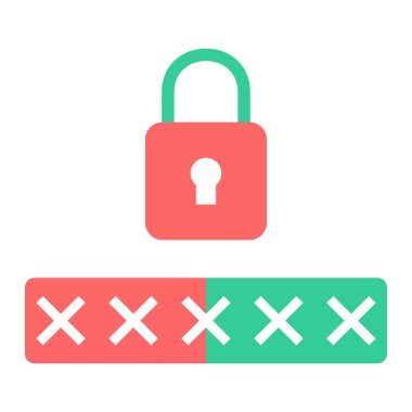 Kilit simgesi. Düz dizayn. vektör illüstrasyonu.