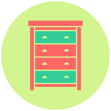 Çekmecede. Web simgesi basit illüstrasyon