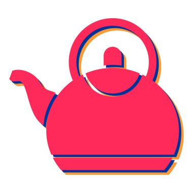 çaydanlık simgesi beyaz arka plan üzerinde