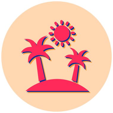 yaz tatili düz vektör simgesi