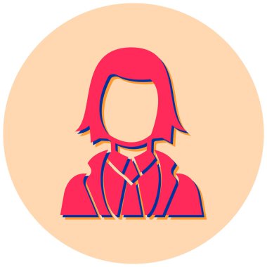 Kadın avatar. Web simgesi