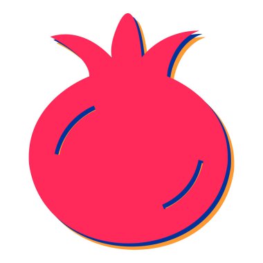 nar meyvesi ikon vektör illüstrasyon tasarımı