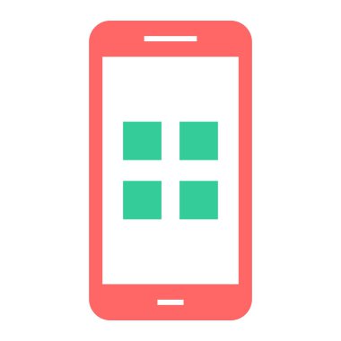 Cep telefonu simgesi, vektör illüstrasyonu