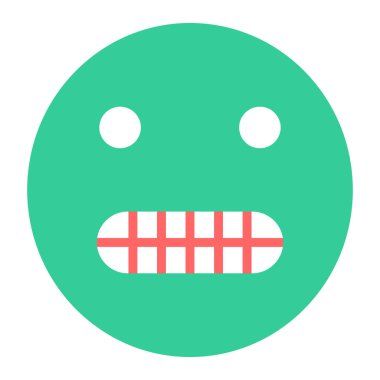 Kızgın yüz ikonu. Web için hasta emoji vektör simgelerinin düz çizimi