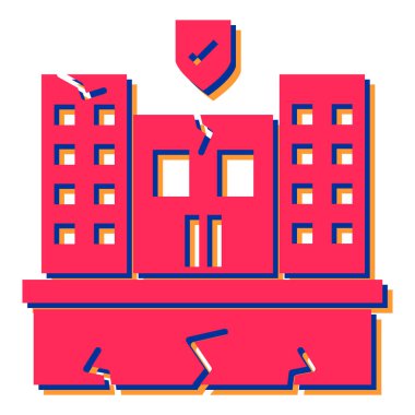 Ev binası ikonu. Web tasarımı için şehir vektör simgelerinin düz çizimi