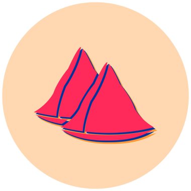 Bir dağ simgesinin vektör illüstrasyonu