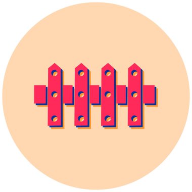 ahşap çit simgesi vektör illüstrasyonu