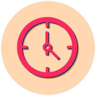 Saat. Web simgesi basit illüstrasyon