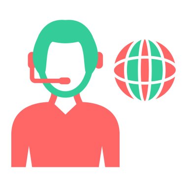 Operatör simgesini destekle. vektör illüstrasyonu