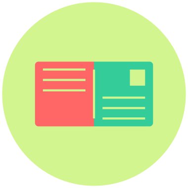Kartpostal Web simgesi basit illüstrasyon