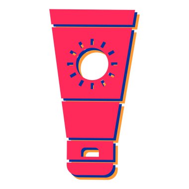 Güneş kremi ikonu. Web tasarımı için yaz güneşi vektör simgelerinin karikatür çizimi