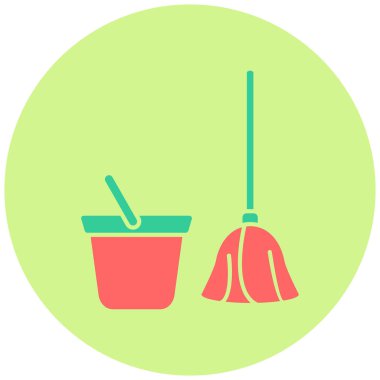 Süpürge. Web simgesi basit illüstrasyon