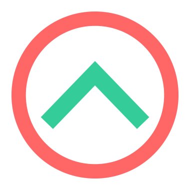 Yönlendirme simgesi. biçim düz yuvarlak kare düğmedir, kırmızı ve beyaz renkler, gümüş arkaplan