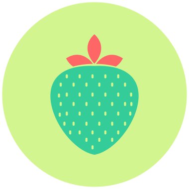 Çilekli. Web simgesi basit illüstrasyon