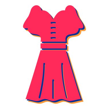 Kıyafet ikonu. Web tasarımı için kıyafet vektör sembolünün düz çizimi