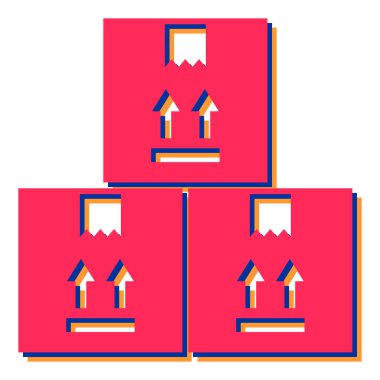 karton kutular ve paket vektör illüstrasyon tasarımı içeren dağıtım kutusu