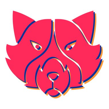 Kırmızı yay ve kurdele vektör çizimi olan sevimli bir kedi.