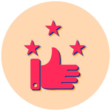 Bir yıldız simgesini tutan el, vektör illüstrasyonu