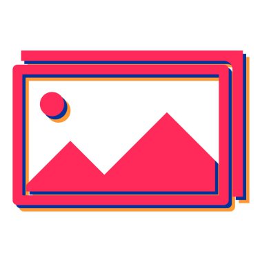 Fotoğraf ikonu. Web tasarımı için posta vektör simgelerinin düz çizimi