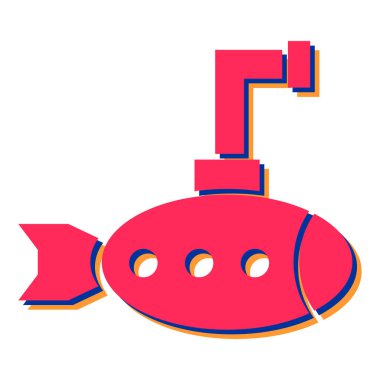 Denizaltı ikonu. Web için oyuncak helikopter vektör simgelerinin karikatür çizimi