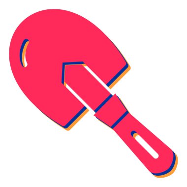 Kürek, inşaat aracı simgesi vektörü.